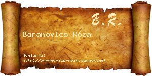 Baranovics Róza névjegykártya